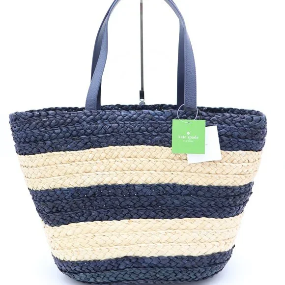 NWT Kate Spade Shore Thing Out And About Woven Straw Tote Beach Picnic Bag - Picture 3 of 7